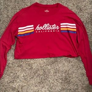 Red Holister long sleeve crop top